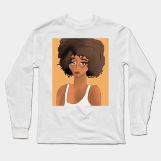 Black Girl with Natural Hair Long Sleeve T-Shirt